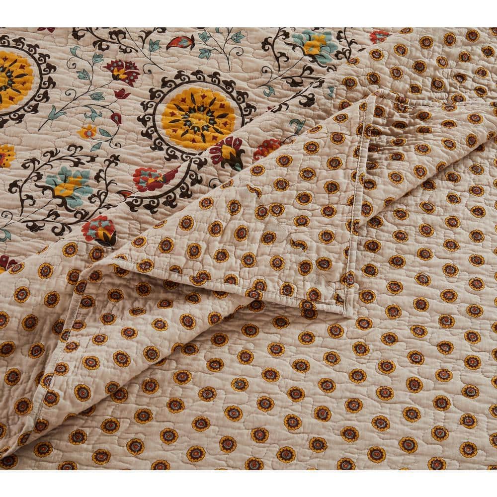 Andorra Full Reversible Cotton Bedspread Set in Brown