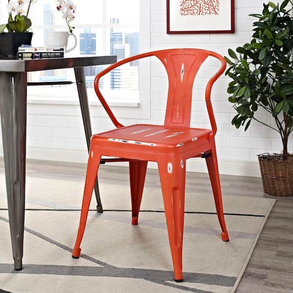 Promenade Modern Aluminum Bistro Dining Chair in Red