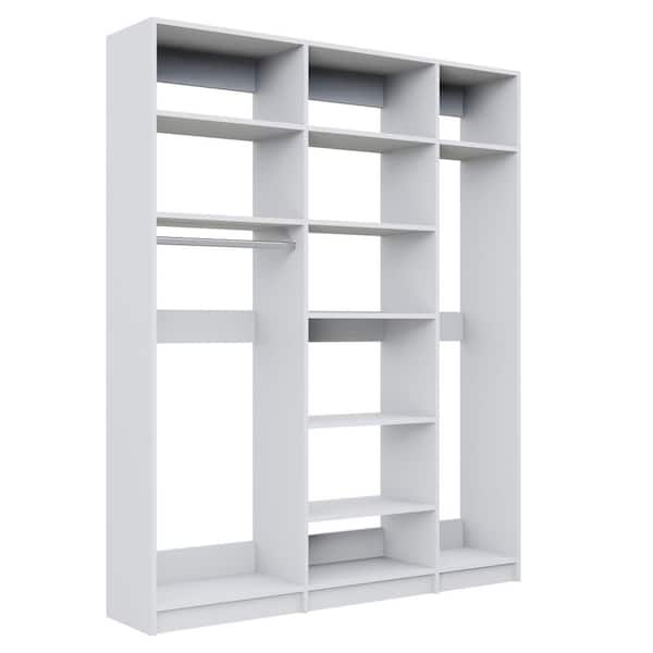 Alto Laundry Room 70.5 in. W White Medium Hang, Shelf Tower and Utility Tower 15-Shelf Wood Closet System