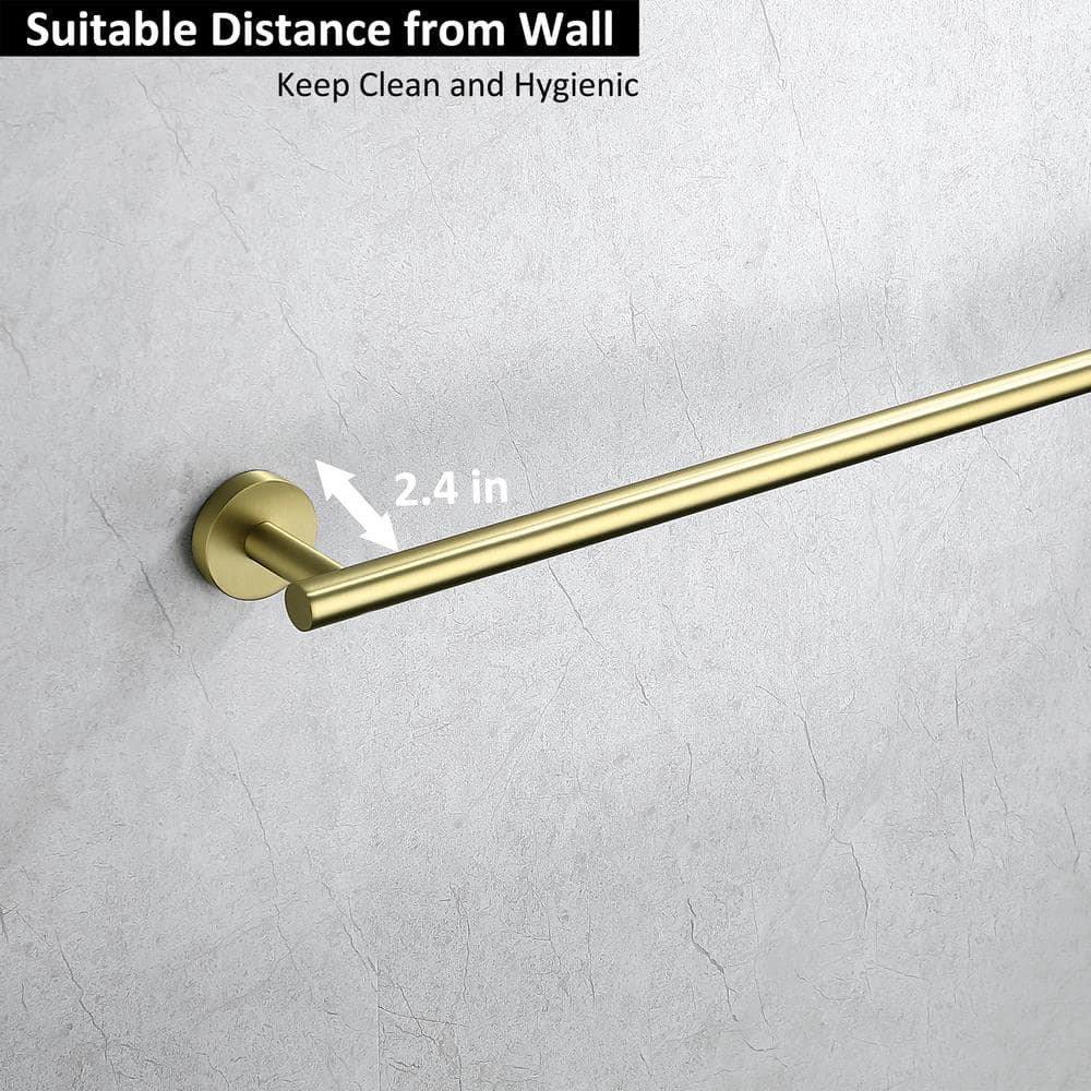 24'' Brushed Gold Stainless Steel Wall Mounted Towel Bar