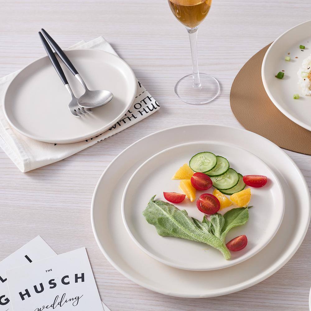 White Ceramic 16-Piece Dinnerware Set, Service for 4