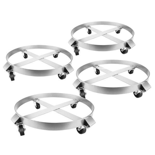 Pentagon Tool 55 Gal. Metal Wheeled Heavy Duty Drum Dolly (4-Pack)