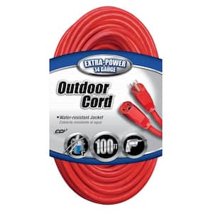 100 ft. 14/3-Gauge SJTW White Outdoor Medium-Duty Extension Cord