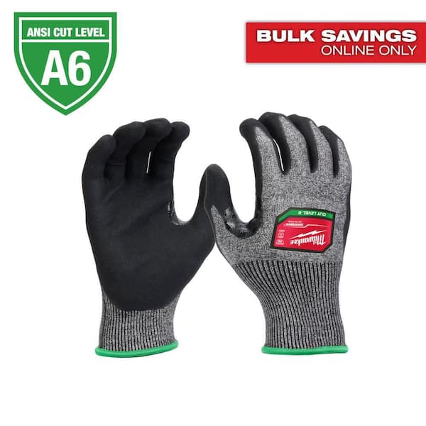 Milwaukee Large High Dexterity Cut 6 Resistant Nitrile Dipped Work Gloves