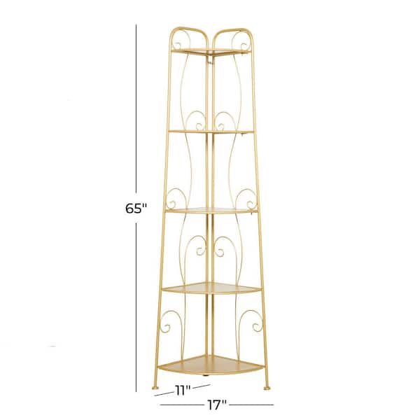 65 in. Gold Metal Glam Bakers Rack