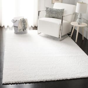August Shag White Doormat 2 ft. x 4 ft. Solid Area Rug