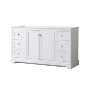 Avery 59.25 in. W x 21.75 in. D x 34.25 in. H Bath Vanity Cabinet without Top in White