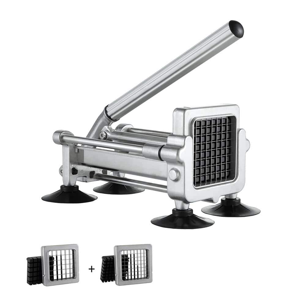 French Fry Cutter Potato Slicer with 1/2-in. and 3/8-in. Stainless Steel Blades Manual Potato Cutter Chopper Silver price history on PriceWatchPro