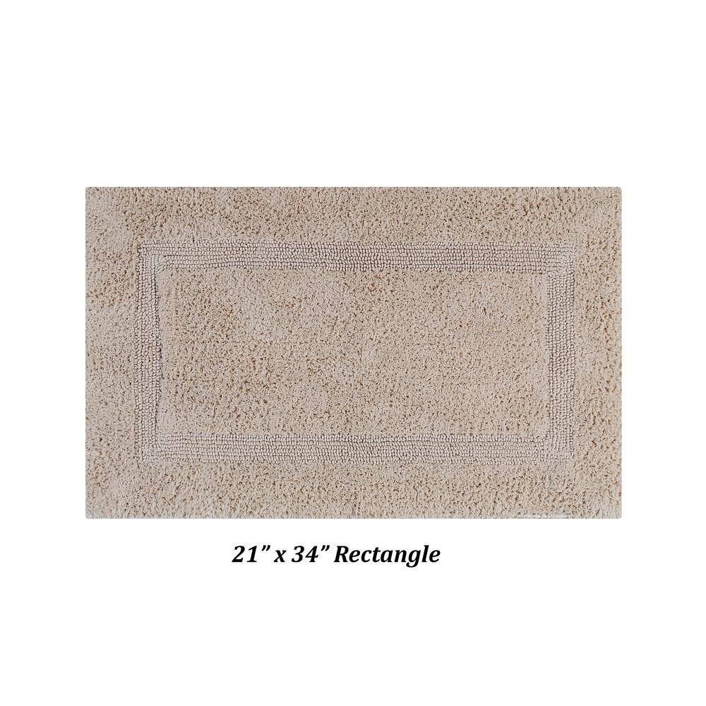 Lux Collection Sand Cotton Reversible Bath Rug 21" x 34"