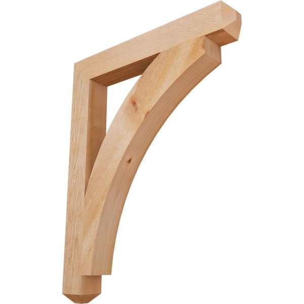 Ekena Millwork 4 in. x 38 in. x 30 in. Western Red Cedar Thorton Craftsman Rough Sawn Bracket