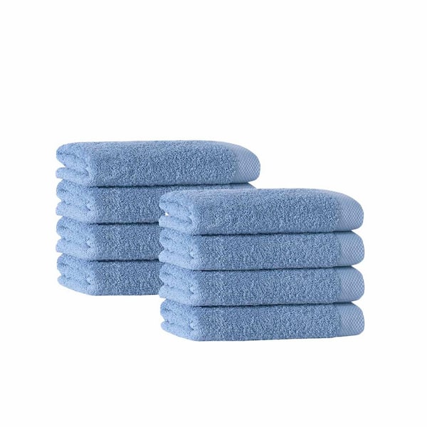 Unbranded Signature 8 pcs Aqua Turkish Cotton Hand Towels