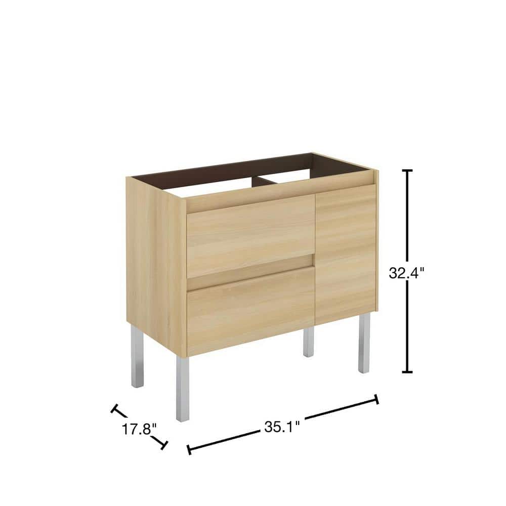 Ambra 35.1" Nordic Oak Single Bathroom Vanity Base