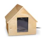Natural Wood 25-Watt Birchwood Manor Thermo-Kitty Home (Heated) - 18 in. x 16 in. x 15 in.