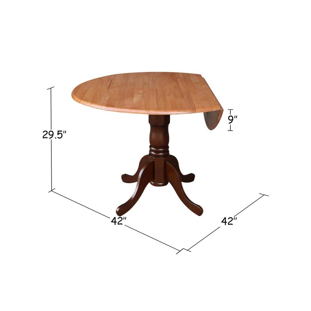 Cottage Charm Espresso Extendable Round Wood Dining Table