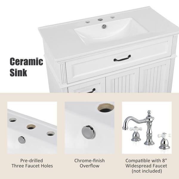 DELUXE DL LIVING Vintage Charm 36 in. Single Sink