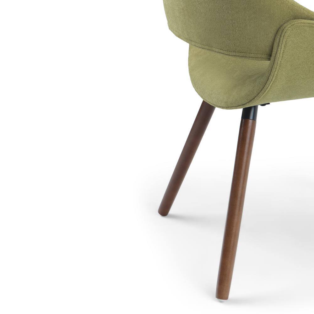 Simpli Home Malden Parsons Side Chair in Acid Green with Wood Base