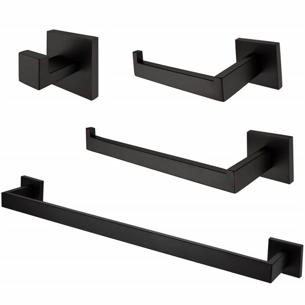 Cubilan 4Piece Bath Hardware Set with Towel Holder, Toilet Paper