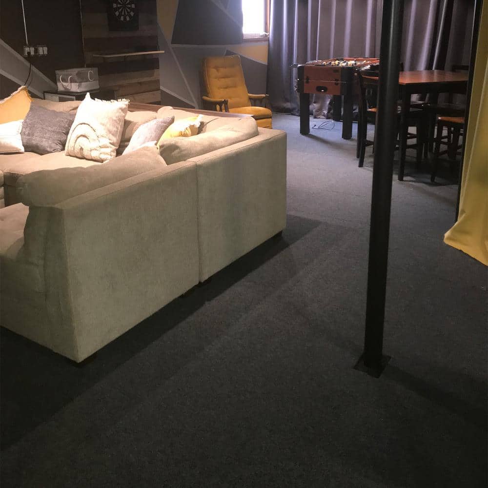 Royal Dark Gray Polyester Interlocking Carpet Tiles 24" x 24"