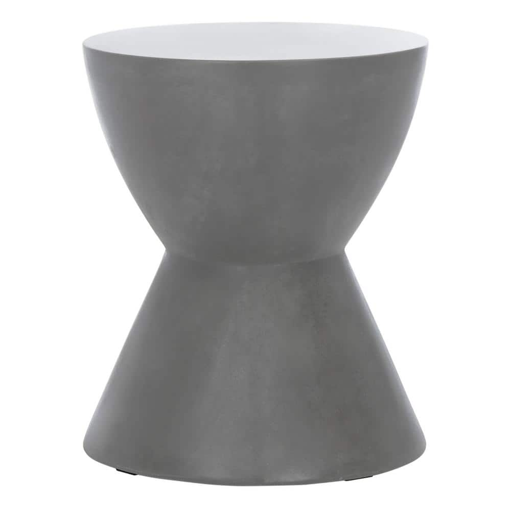 Safavieh Haruki Outdoor Modern Concrete Round Accent Table - Dark Grey