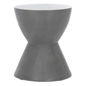 Athena Dark Gray Round Stone Indoor/Outdoor Accent Table