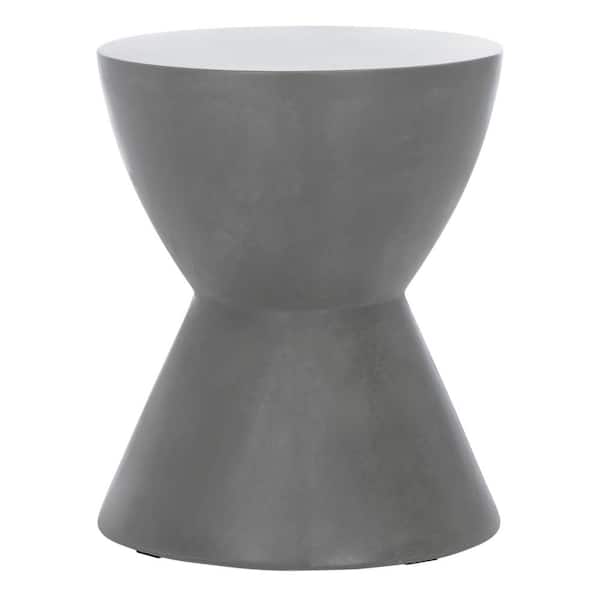 SAFAVIEH Athena Dark Gray Round Stone Indoor/Outdoor Accent Table