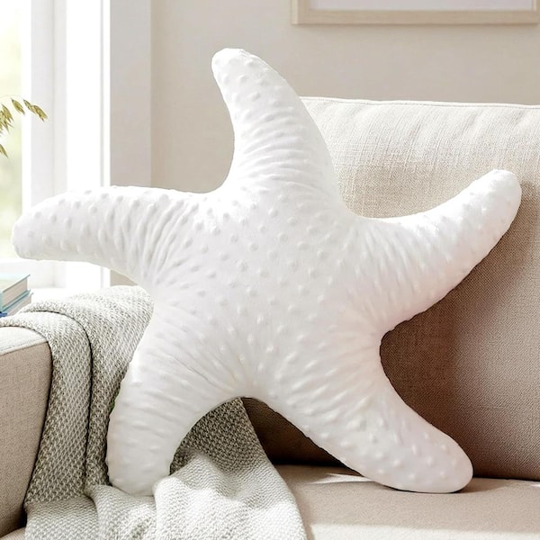 19.68 in. Starfish Throw Pillow Soft Plush Coastal Beach Decor