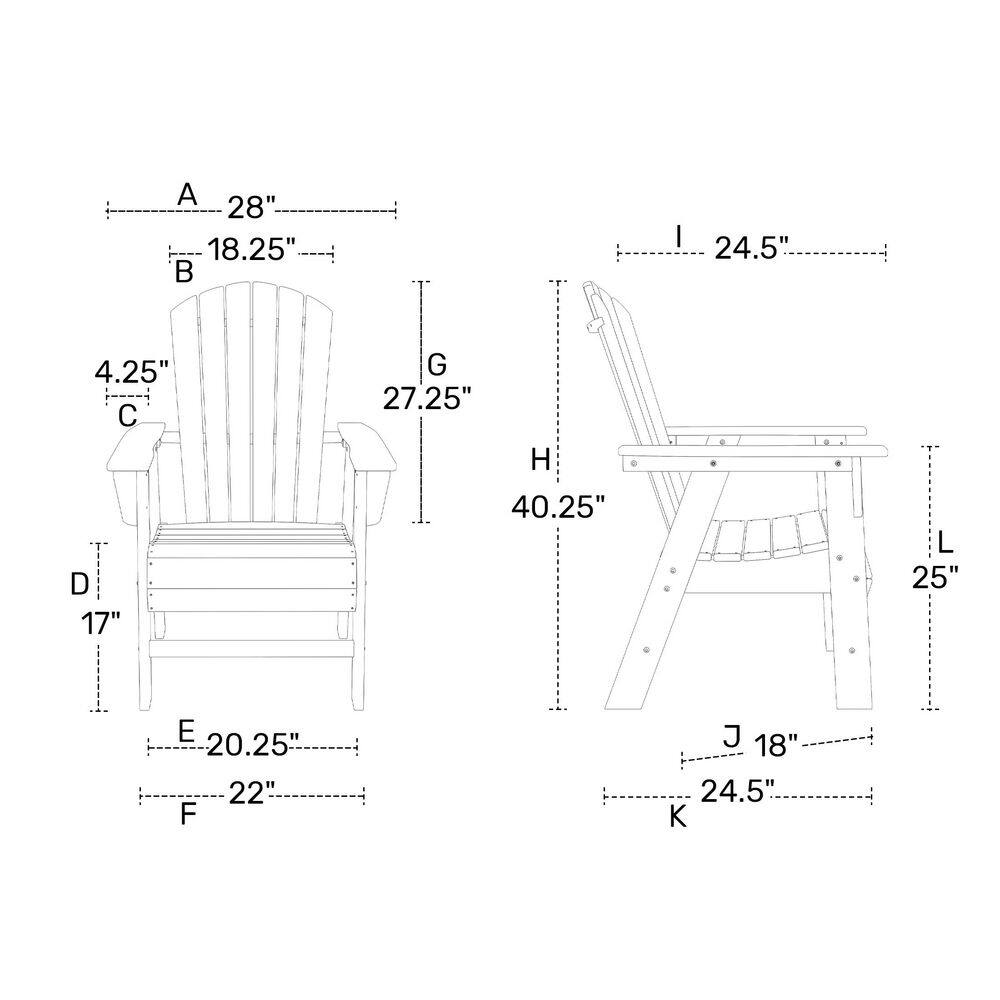 Altura Dark Green HDPE Adirondack Dining Chair