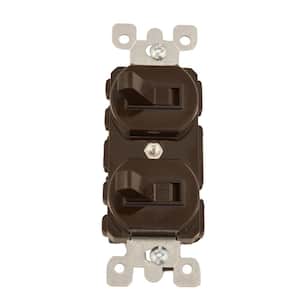 15 Amp Commercial Grade Combination Single Pole Toggle Switch and 3-Way Switch, Brown