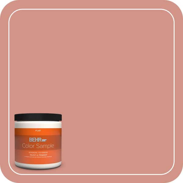 BEHR PREMIUM PLUS 8 oz. #T15-20 Peach Preserve Flat Interior/Exterior Paint & Primer Color Sample