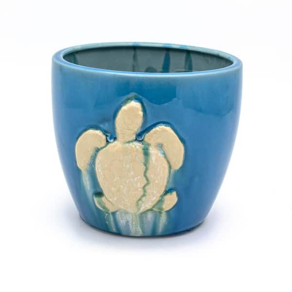 Grotto Sea Turtle Round Planter