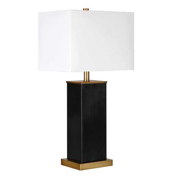 Meyer&Cross Tamara 25.50 in. Blackened Bronze Hand-Painted Table Lamp with Brass Accents