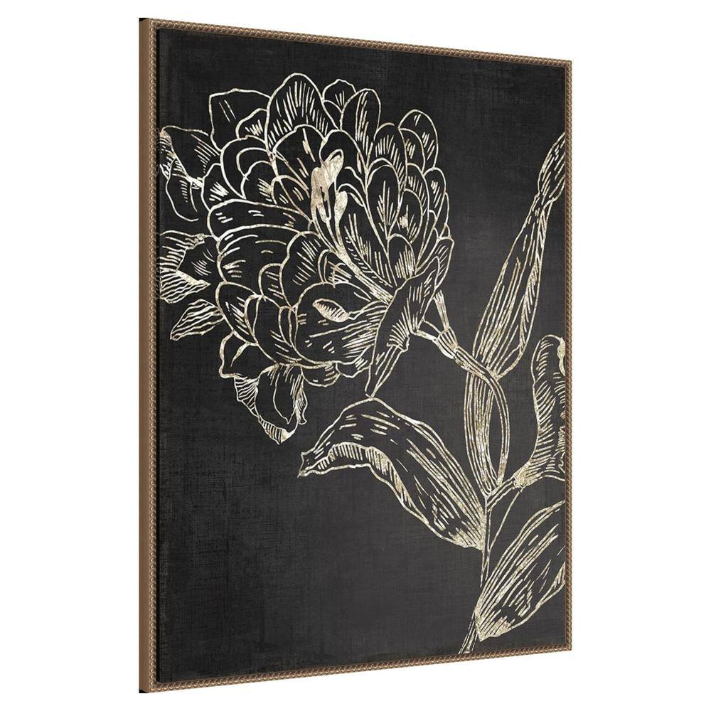 Golden Flower Folklore II Bronze Framed Canvas Art Print