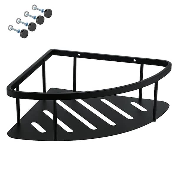 ruiling Wall Mounted Corner Shower Caddy Corner Storage Shelf Triangular Shower Basket in Stainless Steel Matte Black