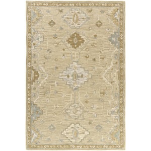 Diana Beige/Blue 7 ft. 7 in. x 9 ft. 9 in. LR82443 Medallion Indoor Area Rug