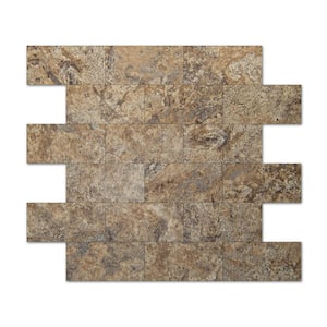 Light Brown 13.5 in. x 11.4 in. PVC Peel and Stick Tile for Kitchen Backplash, Bathroom, Fireplace (9.6 sq. ft./box)
