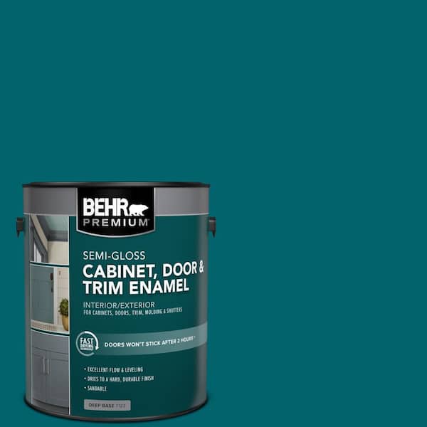 1 gal. #S-H-520 Peacock Tail Semi-Gloss Enamel Interior/Exterior Cabinet, Door & Trim Paint