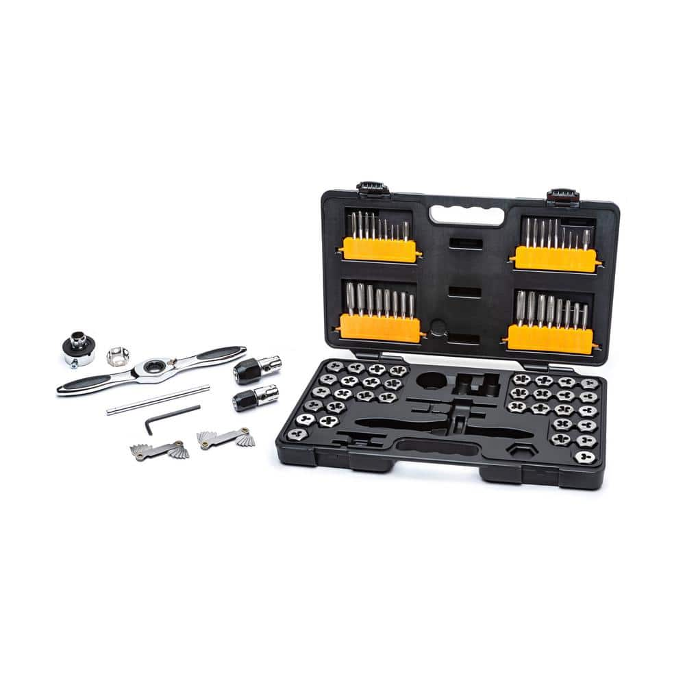 UPC 082171388736 product image for SAE & Metric, Small & Medium Ratcheting Tap & Die Set (77-Piece) | upcitemdb.com