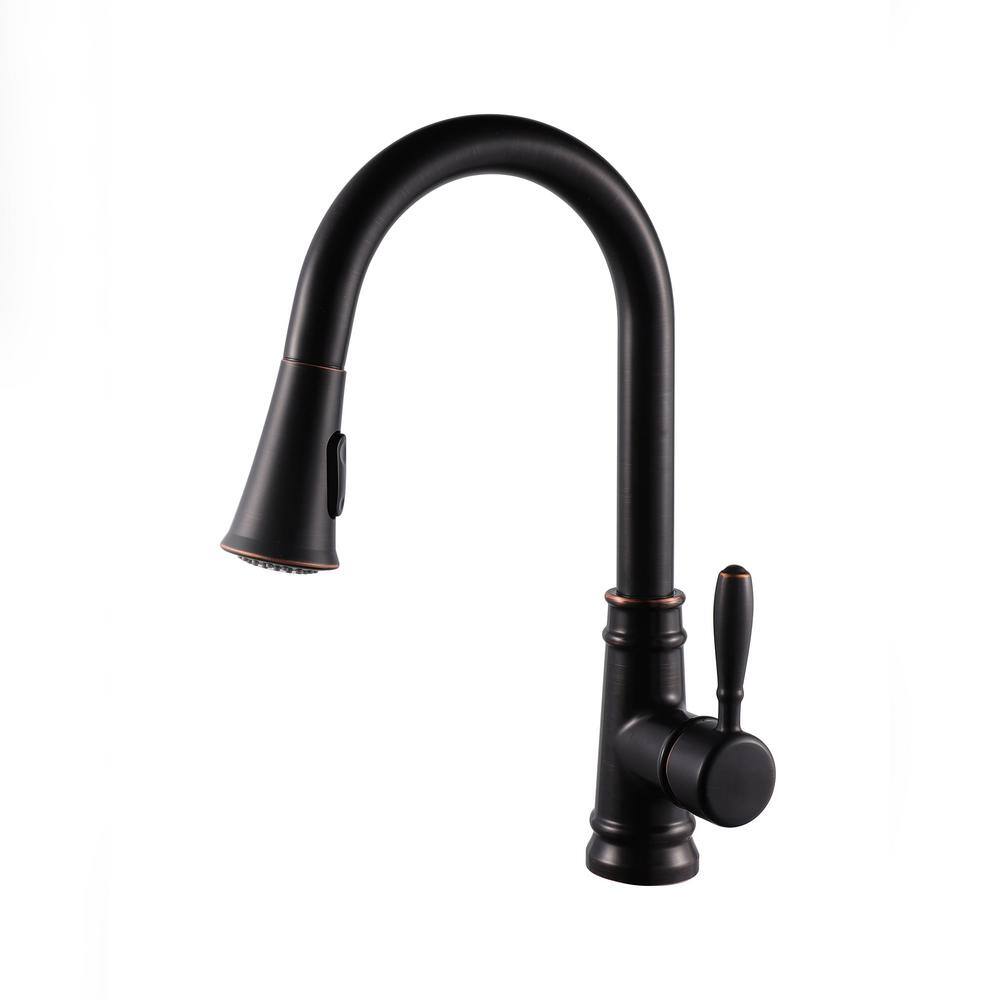 Oil Rubbed Bronze Pull-Out Kitchen Faucet with Spray