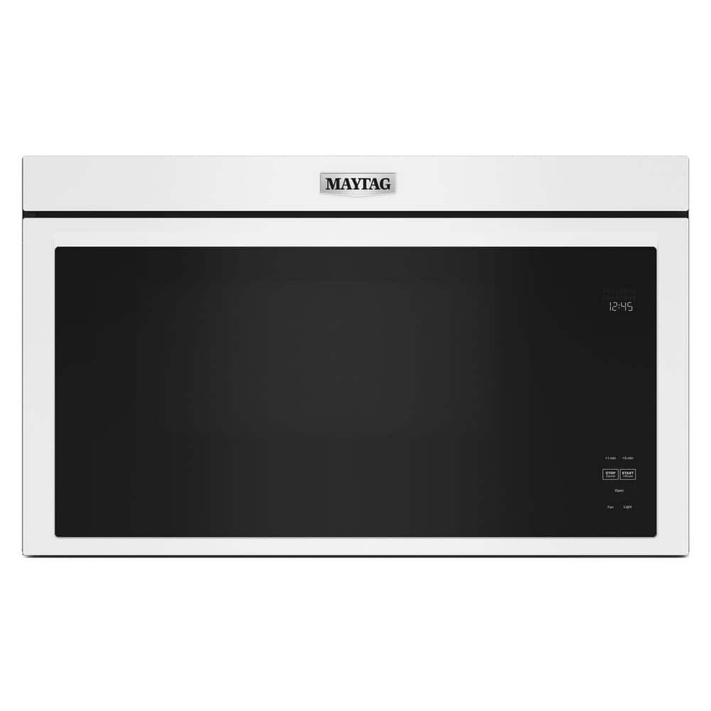 Maytag 30 in. W 1.1 cu. ft. White Flush Built-In 1000-Watt Over the Range Microwave