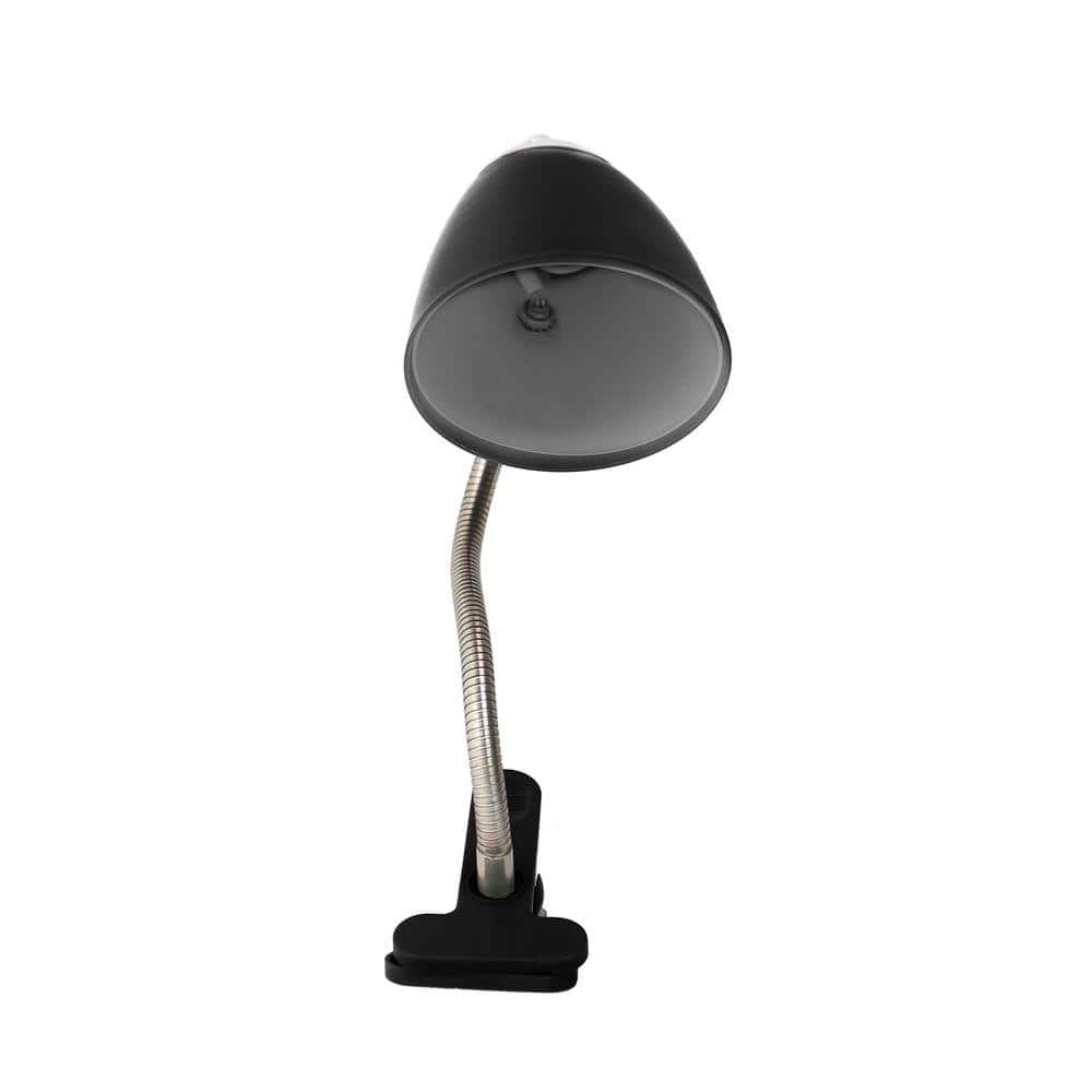 Adjustable Arc Black Clip-on Desk Lamp with Flexible Gooseneck