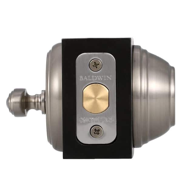 Prestige Alcott Satin Nickel Exterior Entry Knob and Single Cylinder Deadbolt Combo Pack Featuring SmartKey Security