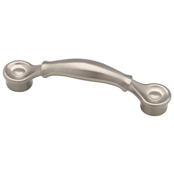 Liberty Bell Dual Mount 3 or 3-3/4 in. (76/96 mm) Satin Nickel Cabinet Drawer Bar Pull