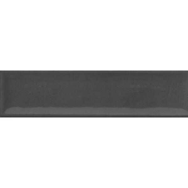 EMSER TILE Raku Charcoal 3 in. x 12 in. Glossy Ceramic Wall Tile