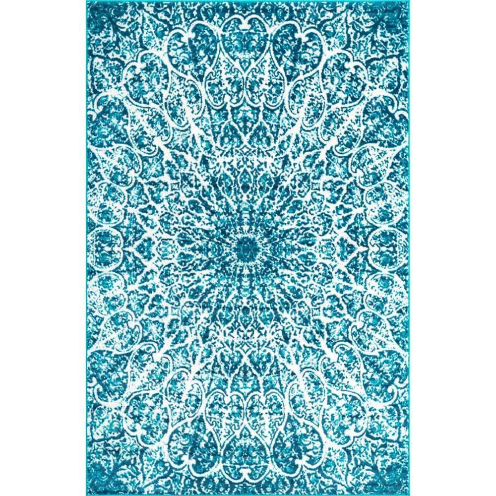 Unique Loom Sofia Grace Turquoise 5' 0 x 8' 0 Area Rug