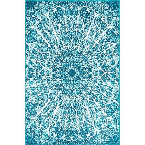 Unique Loom Sofia Grace Turquoise 5' 0 x 8' 0 Area Rug