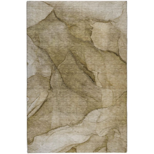 Dream Shag Premium Machine Washable Abstract ADS607 Brown 10 ft. x 14 ft. Area Rug