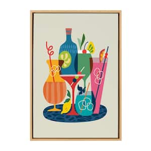 Mid Century Modern Cocktails by Rachel Lee Framed Drink Canvas Wall Art Print 33.00 in. x 23.00 in.