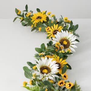 62 in. Multicolored Artificial Sunflower & Gingham Garland