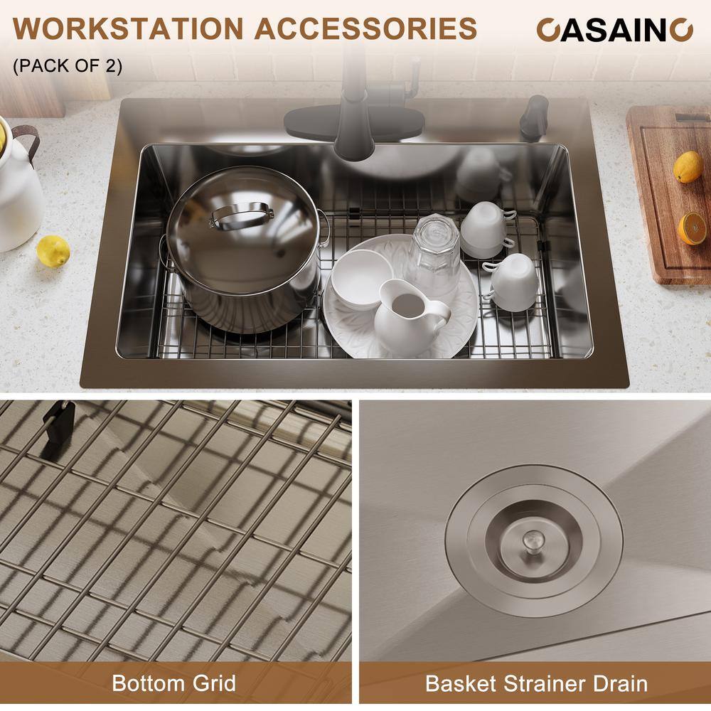33'' Stainless Steel Drop-In Single Bowl Kitchen Sink