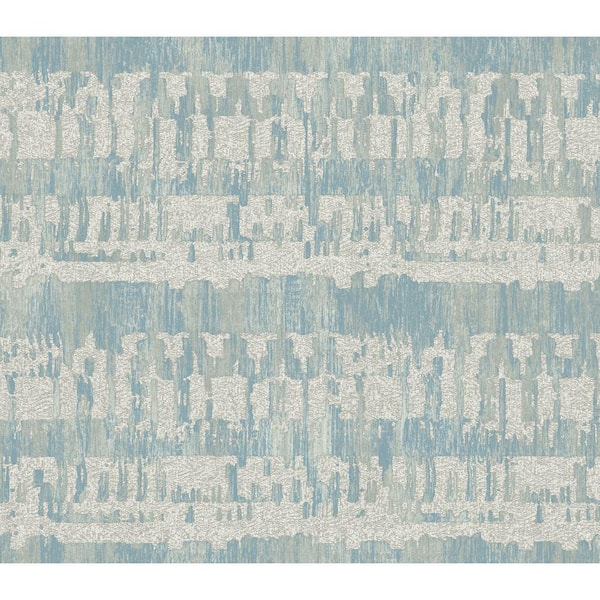 Seabrook Designs Ibiza Metallic Blue, Grey, and Light Taupe Faux Paper Strippable Roll (Covers 56.05 sq. ft.)